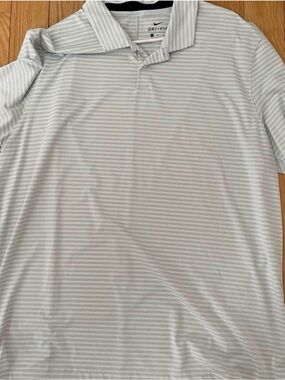 Nike Dri-Fit TW Light Gray Striped Polo